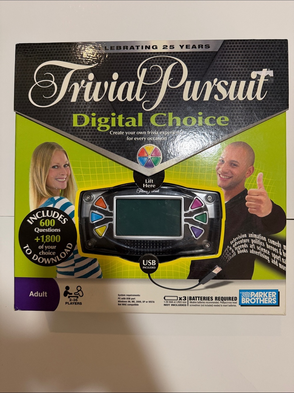 Parker Brothers Trivial Pursuit Digital Choice Handheld Game